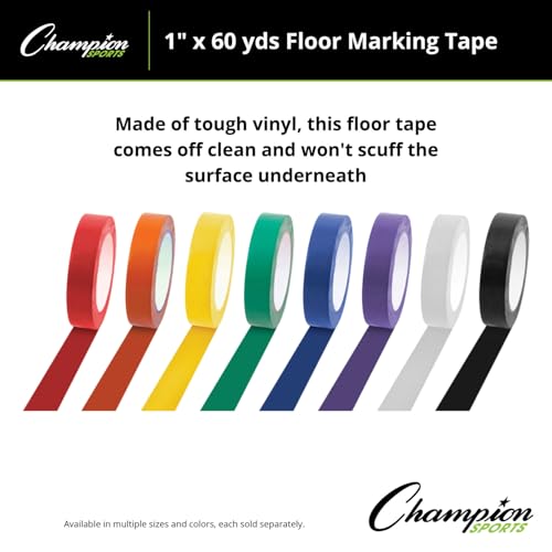 Durable Vinyl Floor Marking Tape - 1 Inch x 60 Yards, Red