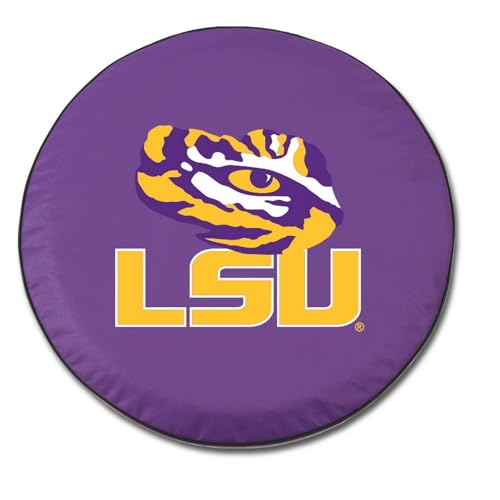Louisiana State University Tire Cover - Purple Vinyl, Size E (29.75"x8")