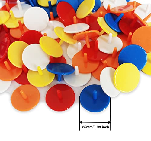 Plastic Golf Ball Markers - 0.94 Inch Flat Position Markers - 50 Pack Mixed