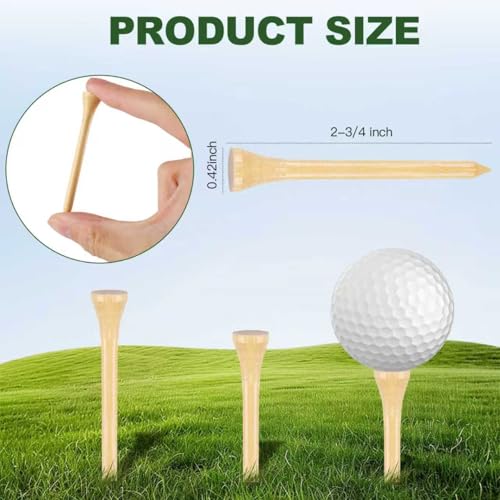 150PCS Biodegradable Bamboo Golf Tees - 2 3/4 Inch