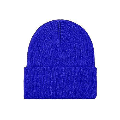 Jewel Blue Knit Beanie for Men & Women - Winter Hat