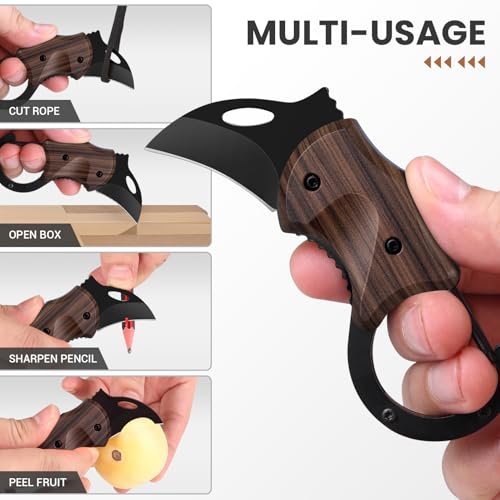 Small Pocket Knife - Wood Grain, Lightweight & Durable