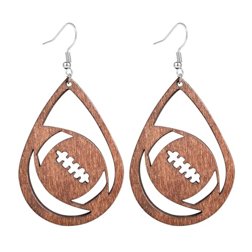 Football Drop Dangle Earrings for Women - Game Day Style A