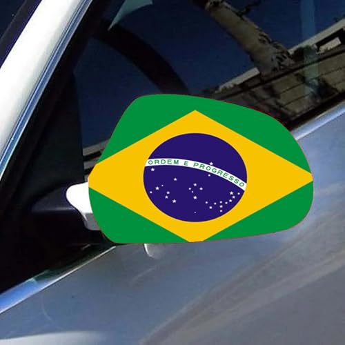 Brazil Flag Car Wing Mirror Covers - Standard Size Protection