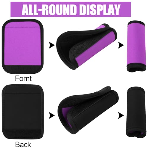 Luggage Handle Wraps - 6 Pack Soft Neoprene - Purple