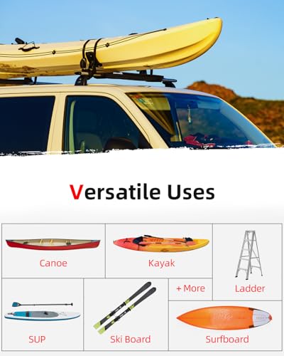 30 Inch Soft Roof Rack Pads for Surfboard, Kayak, Canoe - Complete Kit