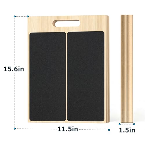 Black Wooden Slant Board for Calf Stretching, Adjustable Angles, 300lb Capacity