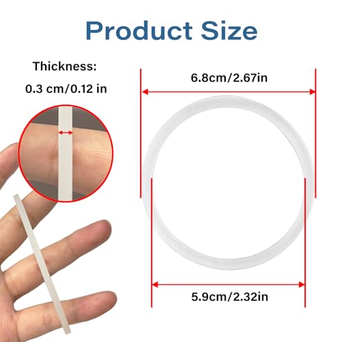 6 Pcs Silicone Sealing Gasket Replacement for Water Bottle Lids - Clear
