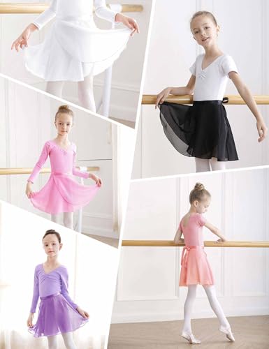 Ballet Wrap Skirt for Girls & Women - Sheer Chiffon, Purple, 8-12 Years