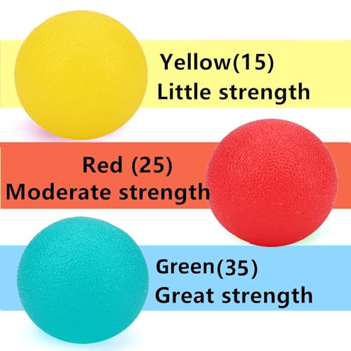 Stress Relief Balls Set - 3 Silicone Hand Therapy Balls
