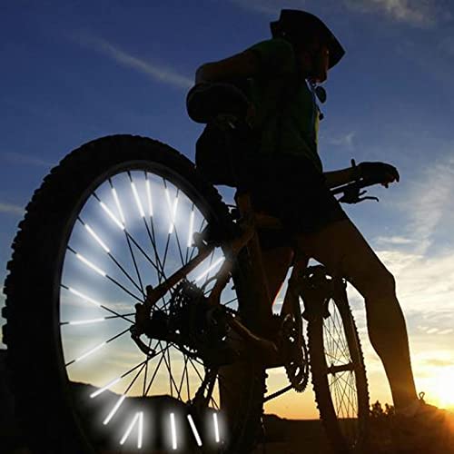 Bicycle Spoke Reflectors - 72 Pcs Silvery Reflective Strips for Night Safety