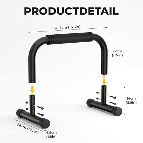 Adjustable Push Up Bars - Heavy Duty 880 LBS Capacity, Foam Handles