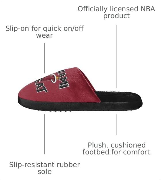 NBA Men's Logo Slide Slippers - Miami Heat 13-14 Size