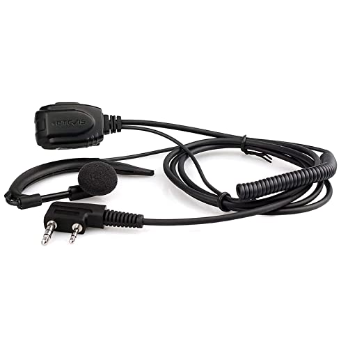 Retevis 2-Pin Earpiece PTT for H777 RT21 RT22 RT68 RT15 (G Type, Adjustable Length)
