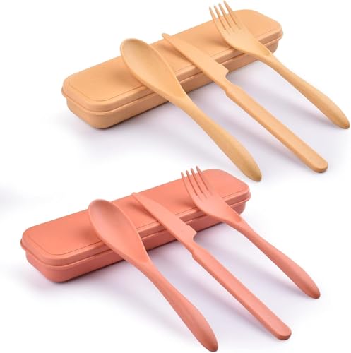 Reusable Utensil Set with Case - 2 Sets in Yellow & Orange