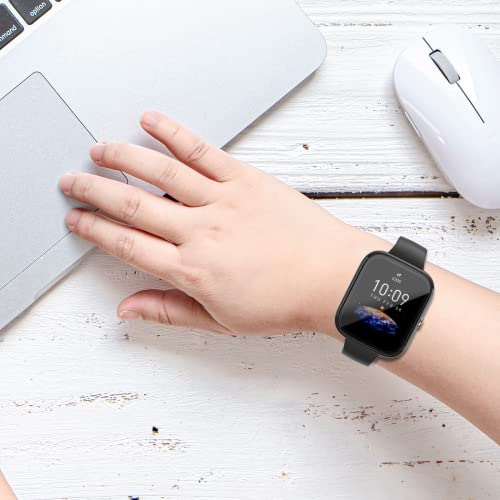 Amazfit Bip 3/Bip 3 Pro Screen Protector Case - Black, 2-Pack