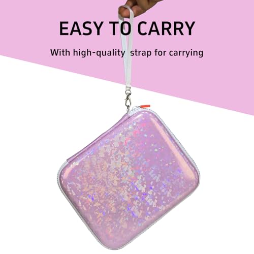 Pink Sparkly Card Case Holder for Yoto Cards, 80-Pockets Zipper Organizer
