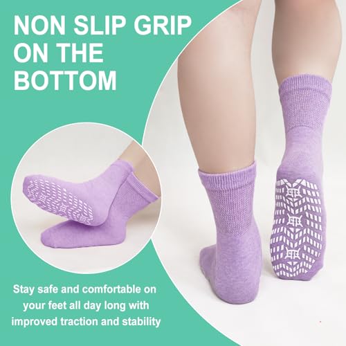 CaiDieNu Non Slip Grip Socks for Women - Multicolor, Size 6-9, Elderly Hospital Use