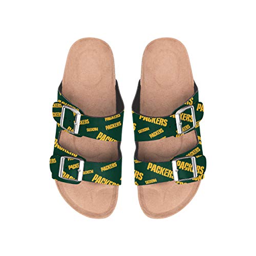 Green Bay Packers Double Buckle Sandals - Womens Team Logo