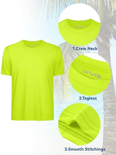 Neon Yellow Kids Rash Guard Swim Shirt UPF 50+ - 9-10 Years