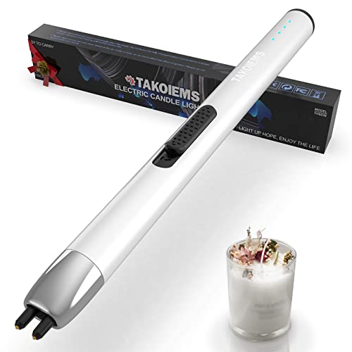 Electric Candle Lighter with LED Display - Cream White