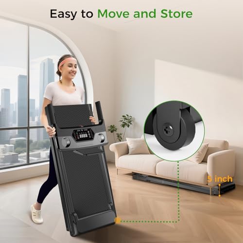 Foldable Treadmill for Home - 3-in-1 Walking Pad with Incline - Silver Black1