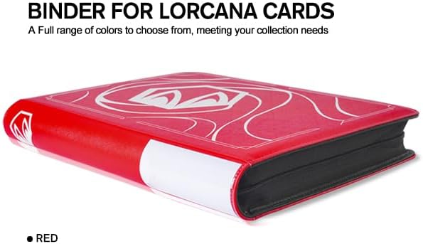 Skiennix Lorcana Card Binder - Premium 16 Pocket Trading Card Album for 1024 Cards | Classic Red
