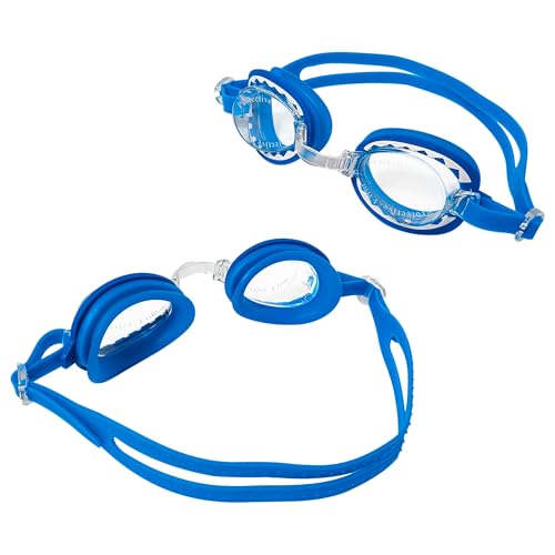 Shark Youth Swim Goggles - Blue Kids Swimming Goggles with Anti-Fog & UV Lens