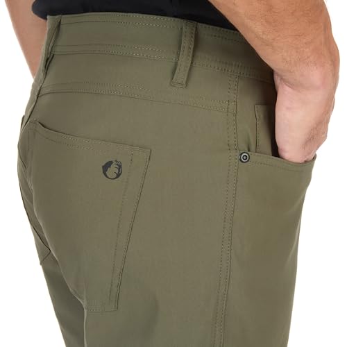The American Outdoorsman Men's 5-Pocket Stretch Nylon Travel Pants, 36W x 30L, Grape Leaf