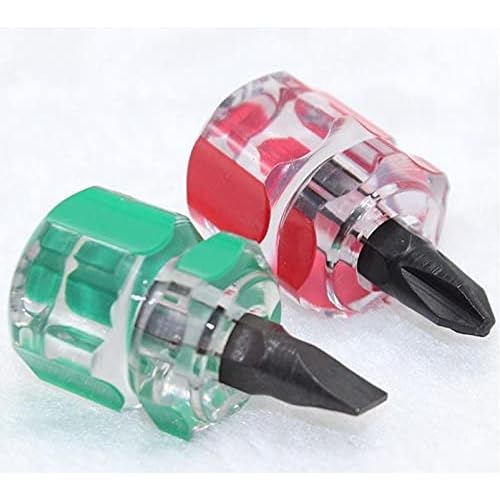 Mini Ultra Short Stubby Screwdriver Set 2 Pieces 1 Phillips, 1 Flat Head, Sewing Machine Repair Performance Tool, Suitable for Tight Spaces & DIY Repairs A must have for every toolbox