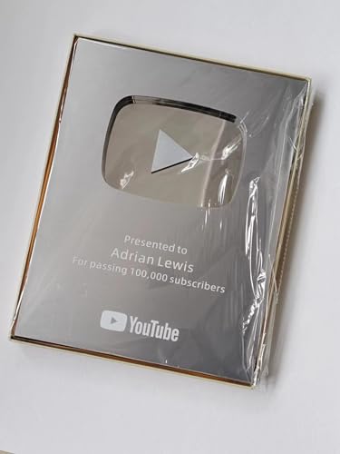 Customizable YouTube Play Button - Silver Milestone Plaque