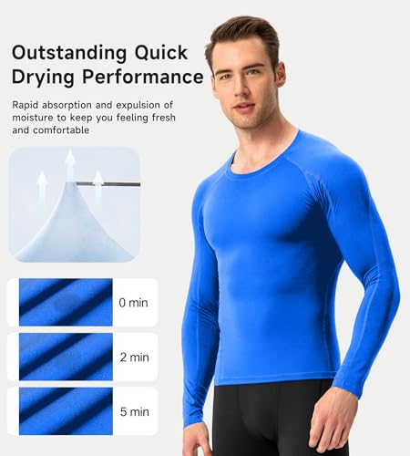 Men's Compression Long Sleeve Athletic Shirt - Workout Base Layer