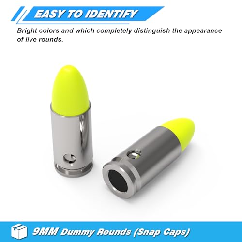 9mm Snap Caps Training Dummy Rounds - 5 Pack for Dry Fire Practice
