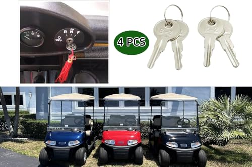 Golf Cart Ignition Key Set for Gas & Electric Models - 4 Pack