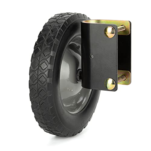 Gate Wheel 8" Rubber Gate Caster Heavy Duty Gate Helper Support Wheel Side Mount for Swing Gate Metal Tube Fence Chain Link Gate,Fits 1-5/8" to 2" O.D. Round Tube Gate Frames(1 Pack)