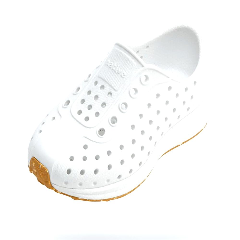 Native Shoes Unisex-Child Robbie Slip-On Sneaker, Shell White/Shell White/Mash Speckle Rubber, 10 Toddler