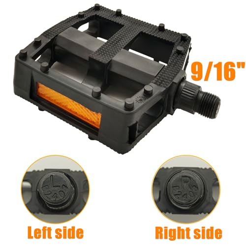Non-Slip Bike Pedals with Reflectors - Large/Wide