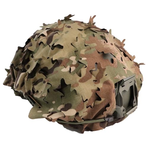 JOAXOR DP 3D Laser-Cut Tactical Helmet Cover, Breathable Mesh Camouflage