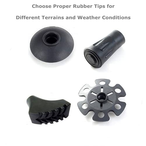 4-Pack Rubber Tips for Walking Sticks & Trekking Poles