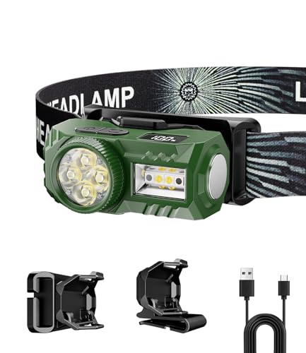 LED Rechargeable Headlamp with Motion Sensor - Green