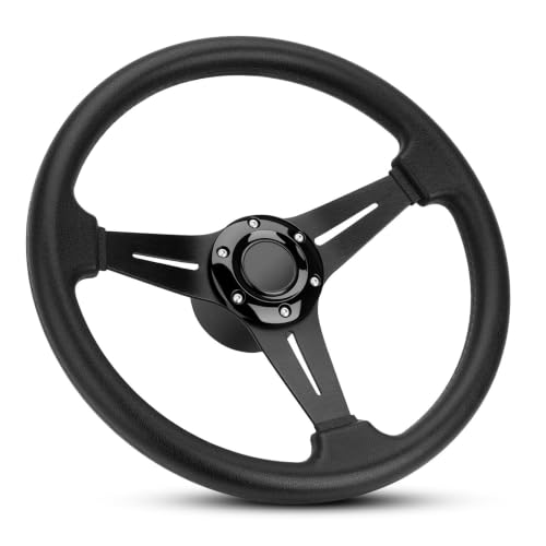 13.6 Inch Boat Steering Wheel with 3/4" Axle Marine Adapter Leather