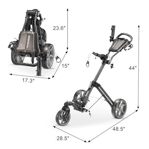 Mini-Pro Deluxe Golf Cart - Adjustable Height, 360 Swivel Wheel - KVV-MP300