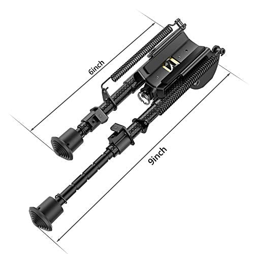 Lightweight Carbon Fiber Rifle Bipod 6-9 Inch with M Lock Adapter