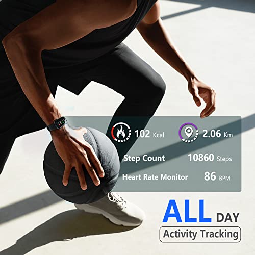 Slim Fitness Tracker with Blood Oxygen & Heart Rate - Black