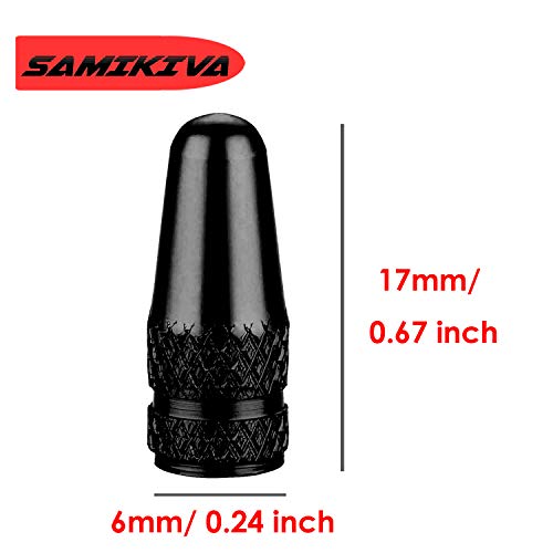 10 Pack Presta Valve Stem Caps - Anodized Aluminum Rocket Style - Black