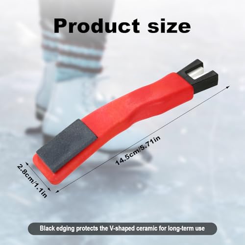 Ice Skate Sharpener - Double-Sided Whetstone with V-Shaped Blade