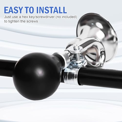 Loud Metal Bugle Horn for Bicycles and Golf Carts - Easy Install