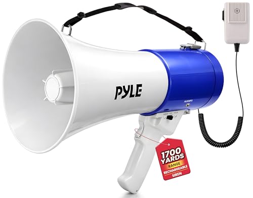 50W Portable Megaphone Bullhorn Speaker - Blue