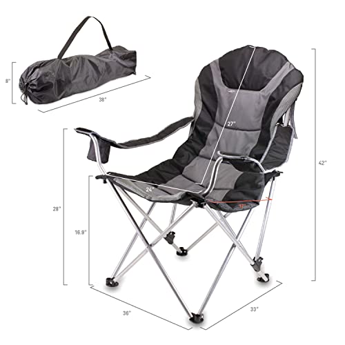 NFL Reclining Camp Chair - Philadelphia Eagles - Black with Gray Accents