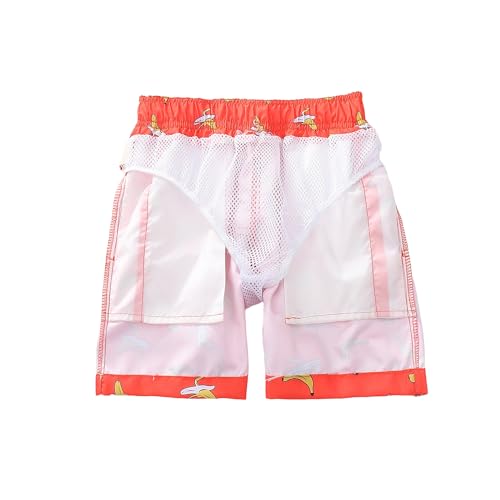 Boys Swim Trunks - Toddler Broad Swim Shorts with UPF50+ Protection - Bananas, 3-4T